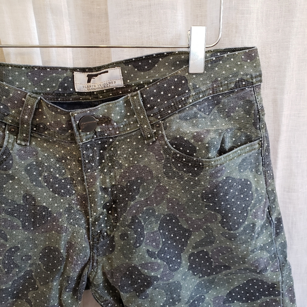 Golden Denim Camo Denim shorts made in LA